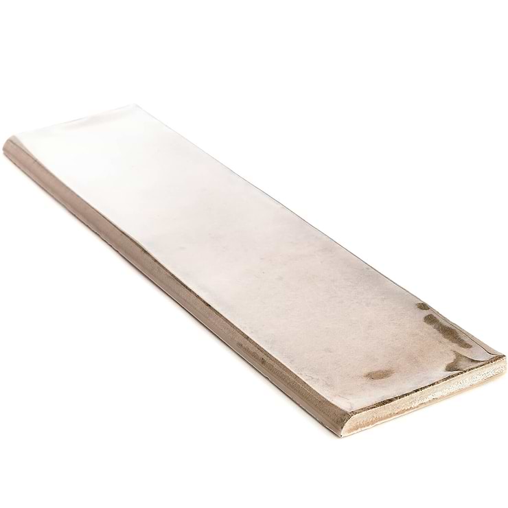 Castle  Sandstorm 3x12 Polished Ceramic Bullnose; in Beige White Body Ceramic; for Backsplash, Bathroom Wall, Shower Wall; in Style Ideas Beach, Farmhouse
