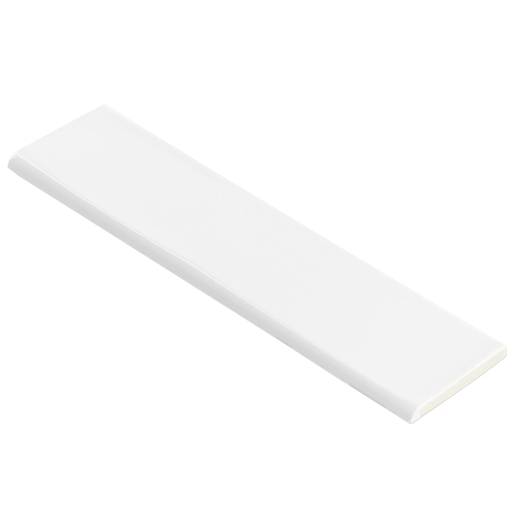 Manchester Bianco 3x12 Ceramic Bullnose; in White White Body Ceramic; for Backsplash, Kitchen Wall, Wall Tile, Bathroom Wall, Shower Wall; in Style Ideas Beach, Farmhouse