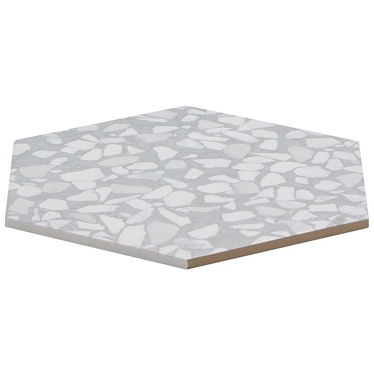Terrazzo Hex Azulio Blue 9" Terrazzo Look Matte Porcelain Tile