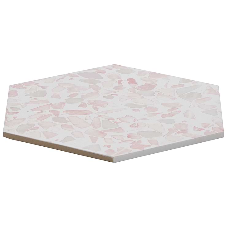 Terrazzo Hex Pink 9" Terrazzo Look Matte Porcelain Tile