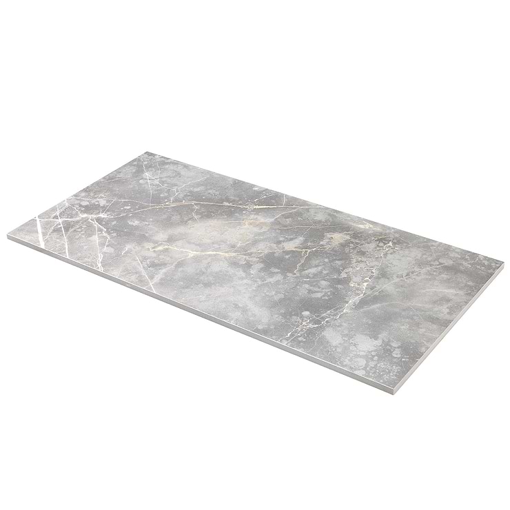 Marble Tech Grigio Imperiale 12x24 Polished Marble Look Porcelain Tile