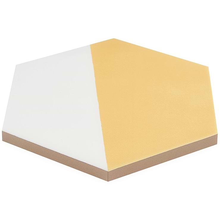 HexArt Pop Yellow 8" Hexagon Matte Porcelain Tile