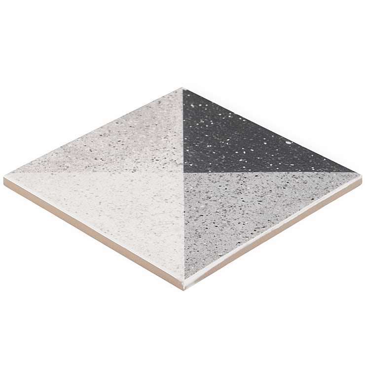 Art Geo by Elizabeth Sutton Terrazzo Deco Charcoal Gray 8x8 Matte Porcelain Tile: Pattern 2
