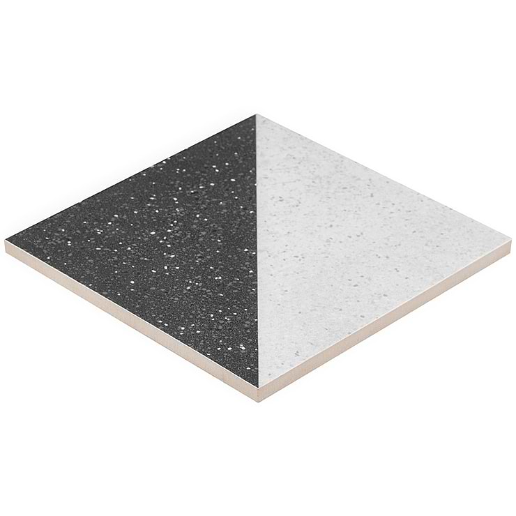 Art Geo Terrazzo Dos Charcoal Gray by Elizabeth Sutton 8x8 Matte Porcelain Tile: Pattern 2