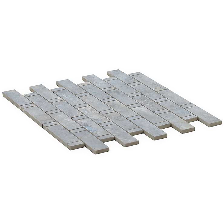 Portrait Ocean Blue Weave Matte Porcelain Mosaic Tile