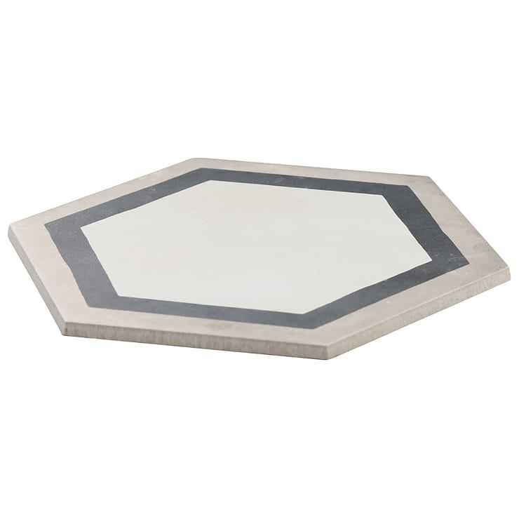 Ava Deco Sabbia Charcoal 8" Hexagon Matte Porcelain Tile