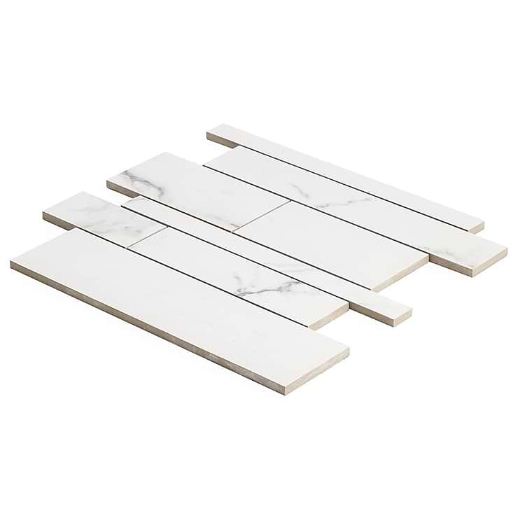 DreamStone Statuario Venato Railroad Matte Porcelain Mosaic