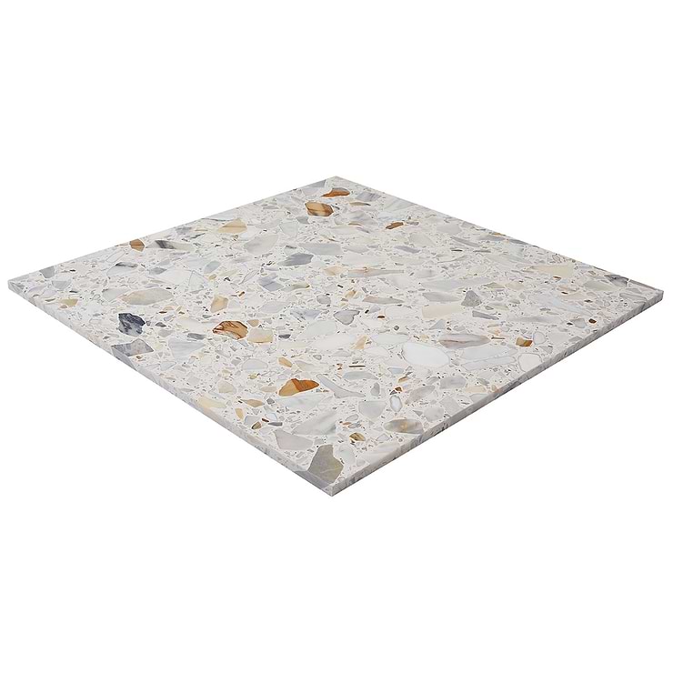 Terrazzo Italy Sacra Calacatta White 24x24 Honed Terrazzo Tile