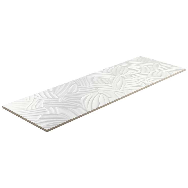 Wonderland 3D Garden White 12x36 Polished Ceramic Tile