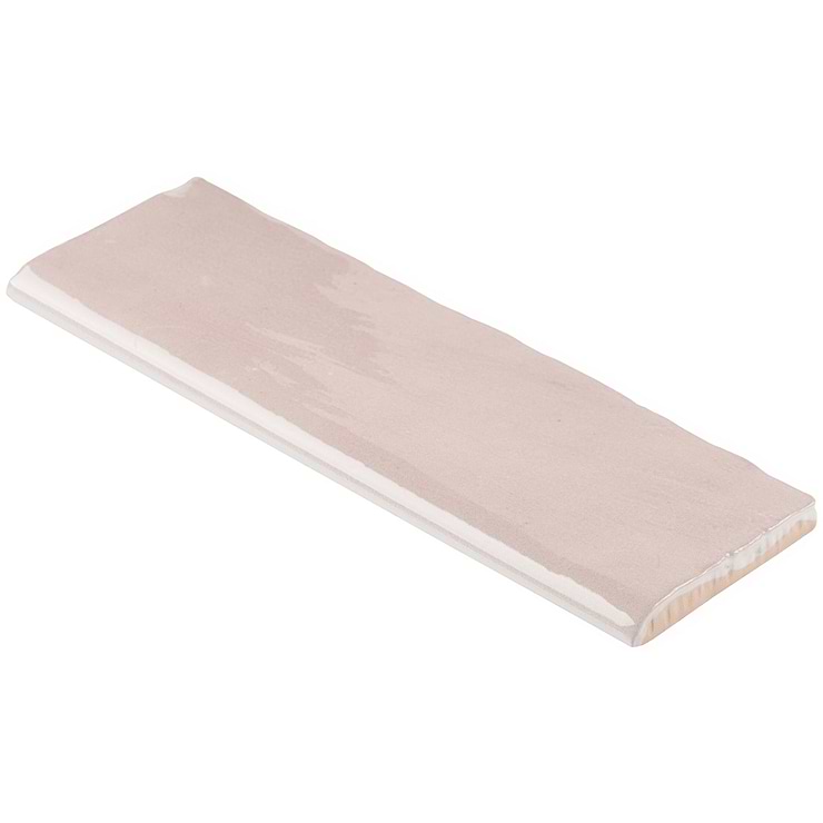 Portmore Pink 3x8 Glazed Ceramic Bullnose ; in Pink Ceramic; for Backsplash, Kitchen Wall, Wall Tile, Bathroom Wall, Shower Wall