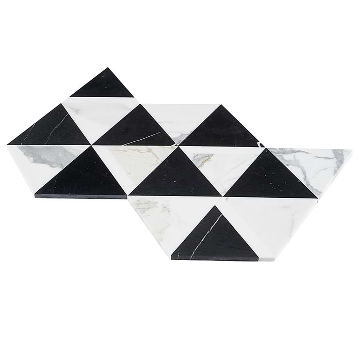 Tres Gris Nero Polished Marble Mosaic Tile