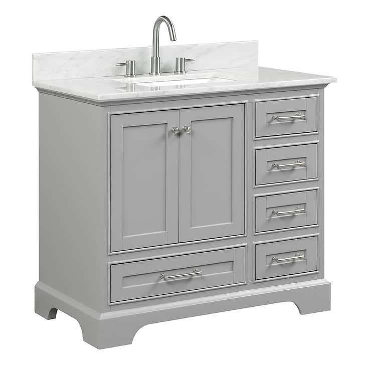Glendale 36'' Gray Vanity And Marble Counter; in Style Ideas Classic, Traditional, Transitional