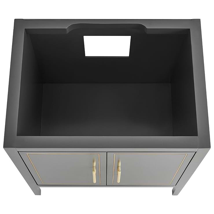 Province Black and Gold 30" Single Vanity with Pure White Quartz Top