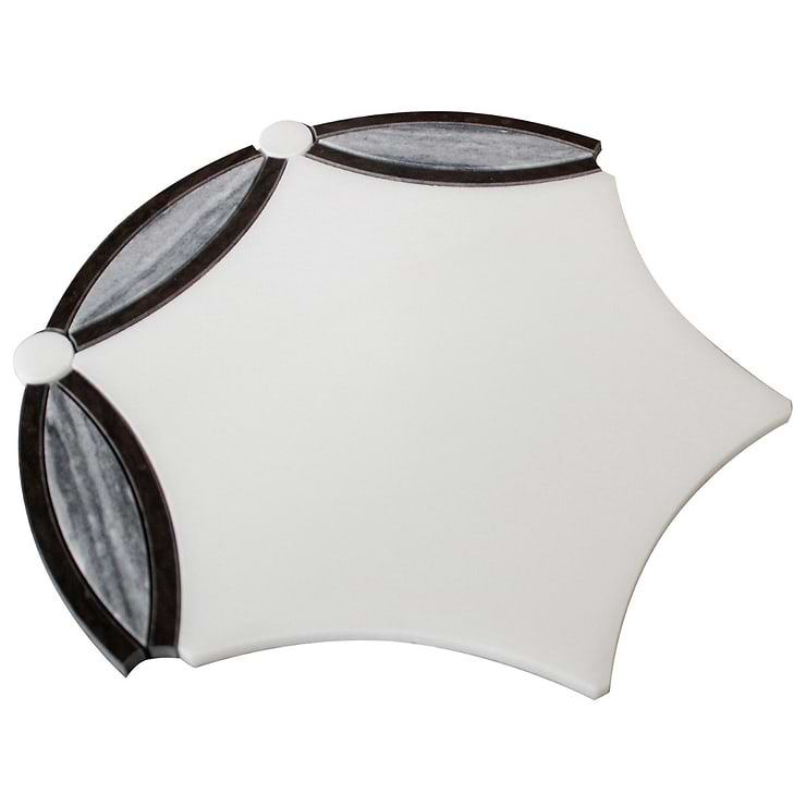 Celine Bianco White Polished Marble Mosaic Tile