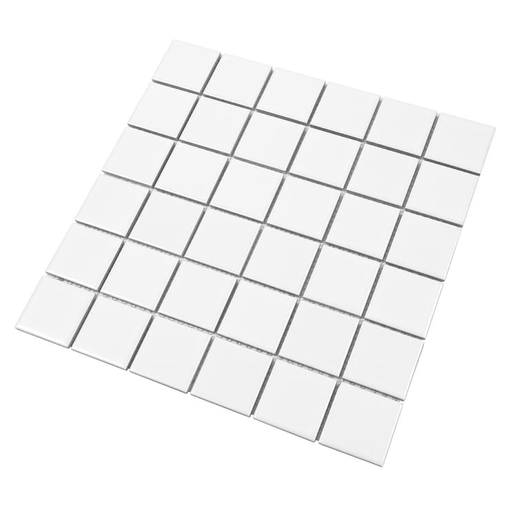 Serenity White 2x2 Matte Porcelain Square Mosaic