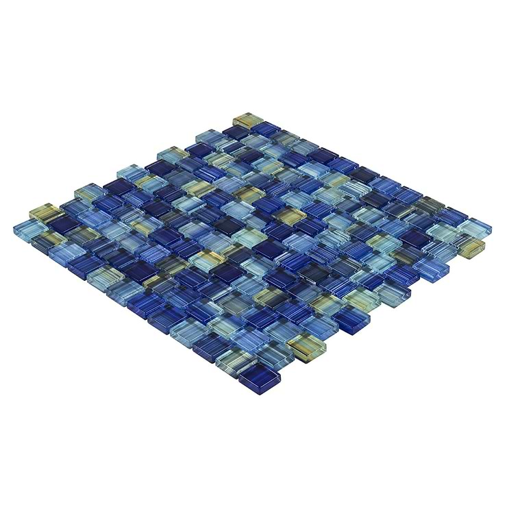 Watercolors Blue 1x1 Glass Mosaic