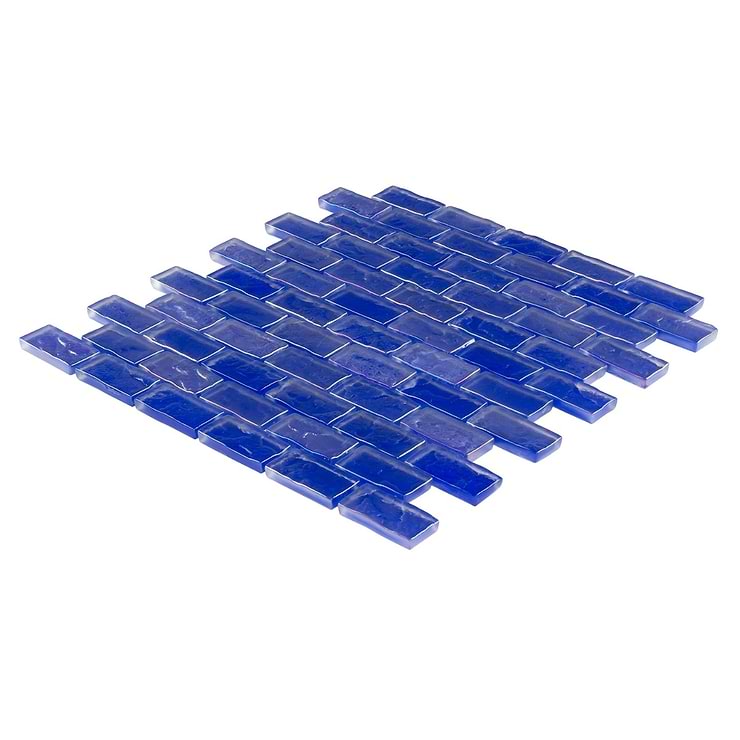 Watercolors Iridescent Sea Blue 1X2 Brick Glass  Mosaic