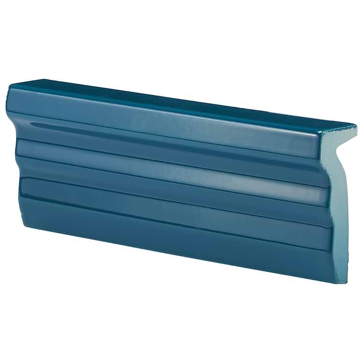 Vivir Avocado Blue 3x8 Chair Rail Liner ; in Blue Ceramic ; for Backsplash, Kitchen Wall, Wall Tile, Bathroom Wall, Shower Wall, Outdoor Wall; in Style Ideas Art Deco, Beach, Classic, Cottage, Craftsman, Farmhouse, Mid Century, Transitional, Tropical, Whimsical; released 2023; new, trends