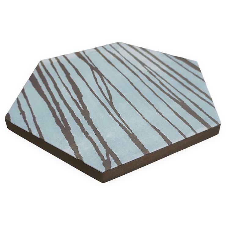 HexArt Zen Smoke Turquoise 8" Hexagon Matte Porcelain Tile