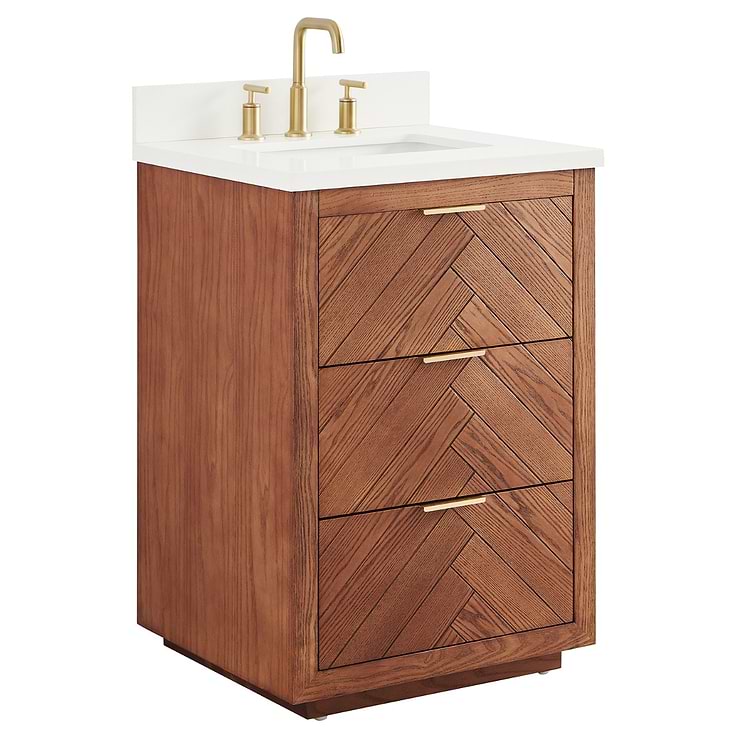 Marilyn 24" Vanity with Quartz Counter; in Style Ideas Cottage, Craftsman, Farmhouse, Mid Century, Transitional