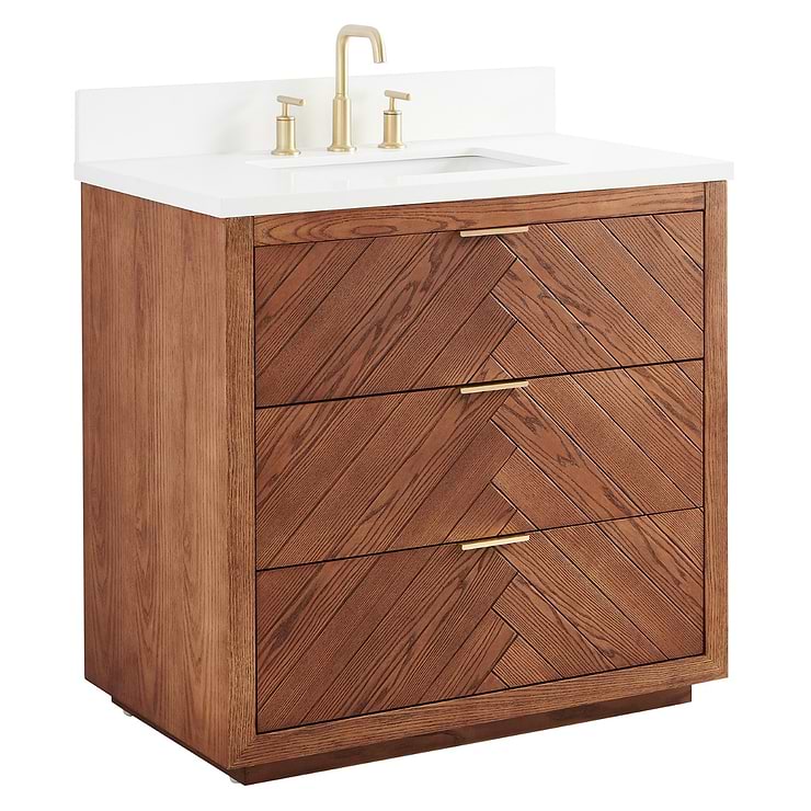 Marilyn 36" Vanity with Quartz Counter; in Style Ideas Craftsman, Cottage, Farmhouse, Mid Century, Transitional