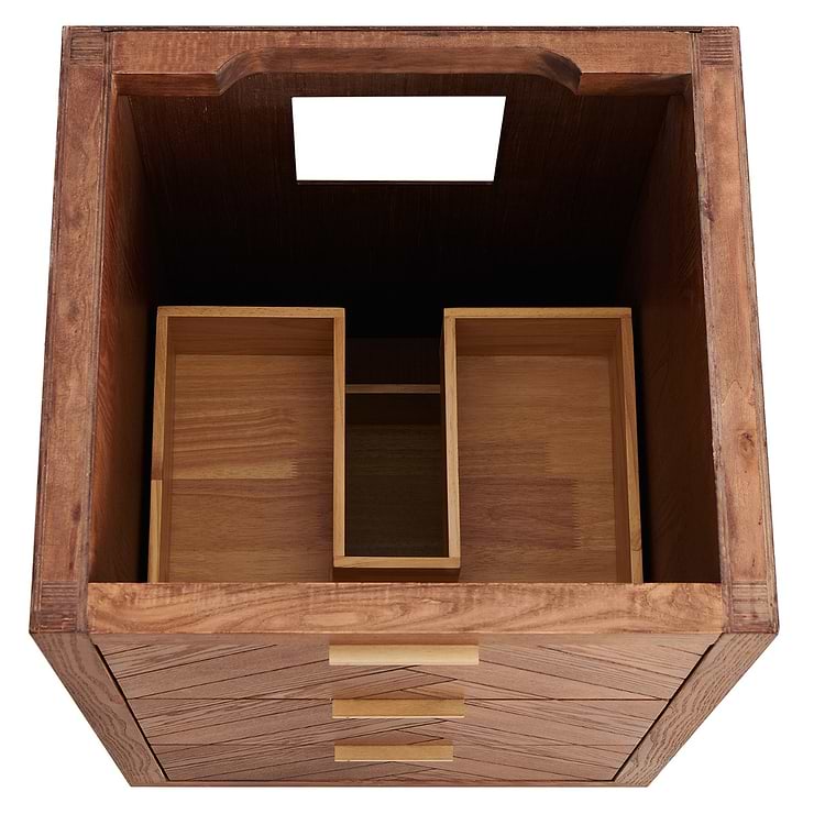 Marilyn 24" Woodgrain Vanity with Pure White Quartz Top and Ceramic Basin