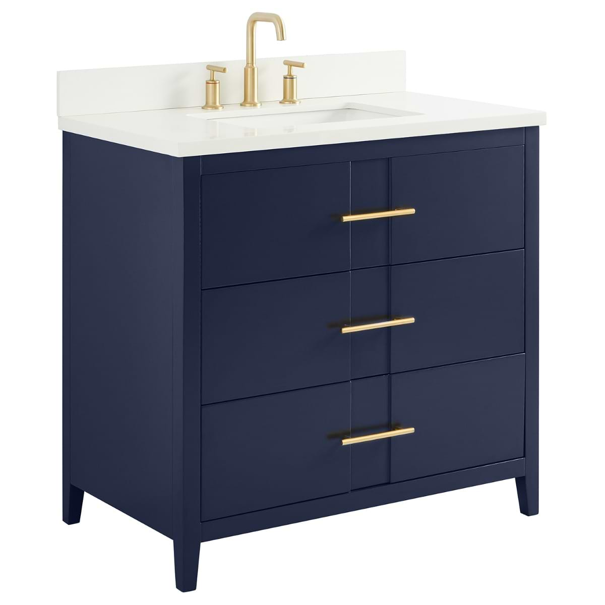 36 Navy Blue Single Sink Vanity Cabinet