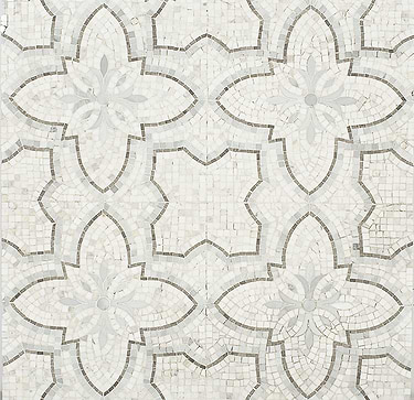 Primrose Bianco Grigio White Polished Marble Mosaic