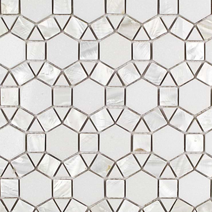 Marble + Pearl Tile for Backsplash