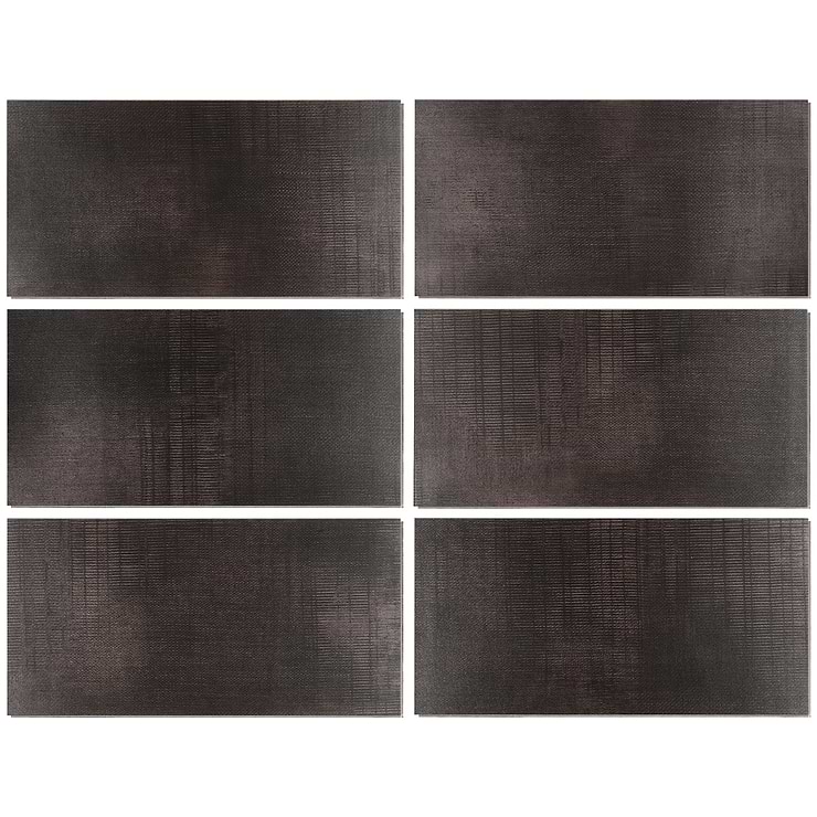 Ristretto LVT Charcoal Black 12x24 Fabric Look Rigid Core Click Luxury Vinyl Tile 