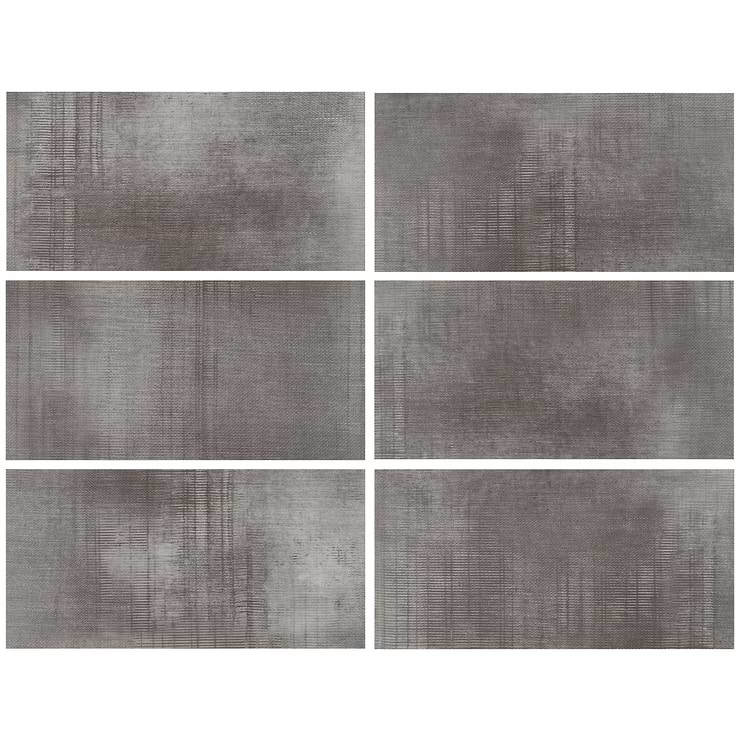 Sample-Ristretto LVT Dark Gray 12x24 Fabric Look Glue Down Luxury Vinyl Tile 