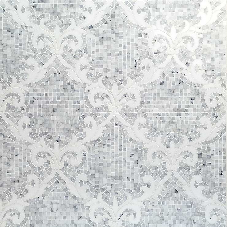 August Carrara Marble Polished Mosaic Tile