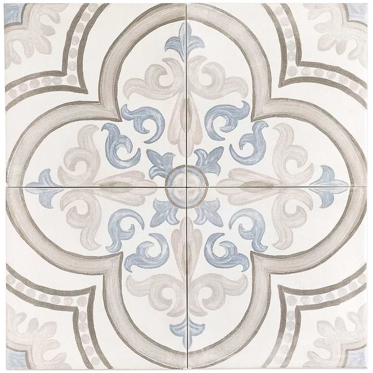 Amadora Daiza White 8x8 Porcelain Tile