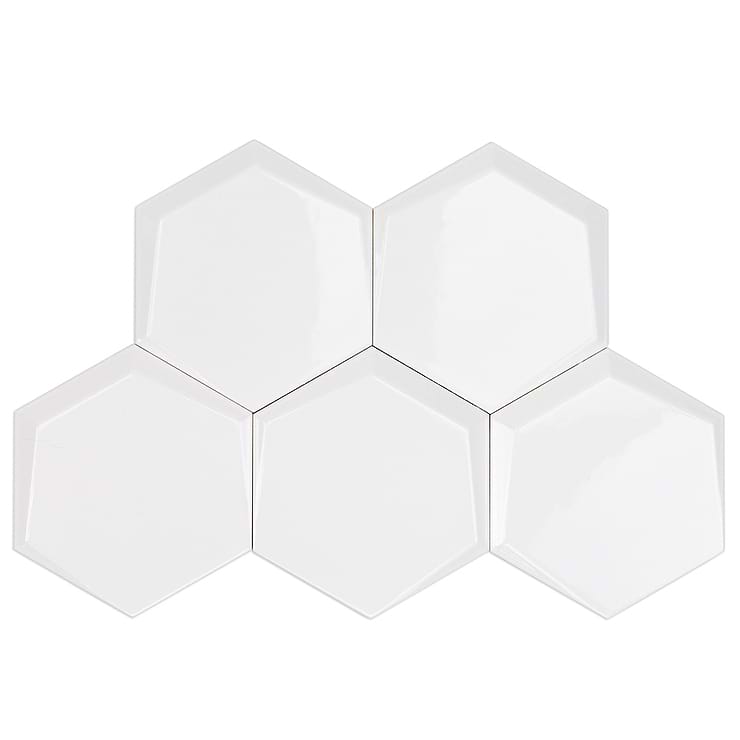 Exagoni Stive Blanco Brillo Hexagon Ceramic Tile