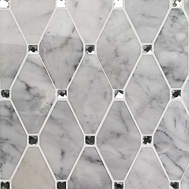 Paradigm Diamond White Carrera and Mirror Marble and Glass Tile