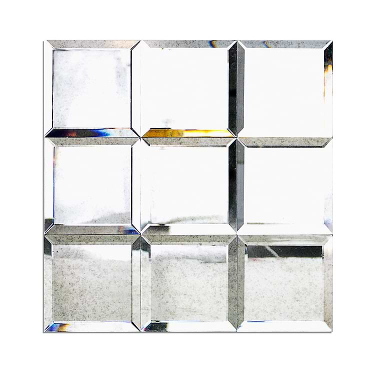 Paris Gray Beveled 4x4 Mirror Tile 