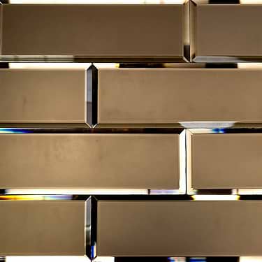 Bronze 4X12 Frosted Beveled Mirror Subway Tile