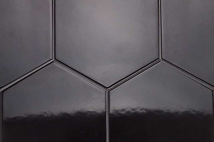 Exagoni Puro Grafito Brillo Hexagon Ceramic Tile