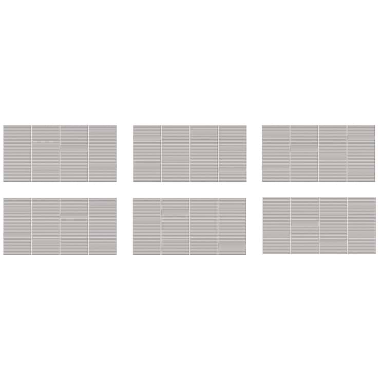 Division Silver 8x16 Fluted 3D Matte Ceramic Wall Tile