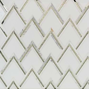 VZAG White Polished Marble & Mirror Mosaic by Vanessa Deleon