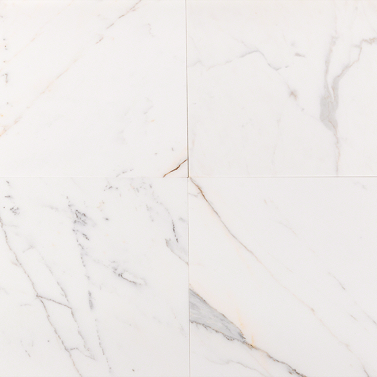 Calacatta Oro White 12X12 Polished Marble Tile; in White w/ Gray & Gold Veins Calacatta; for Backsplash, Floor Tile, Kitchen Floor, Kitchen Wall, Wall Tile, Bathroom Floor, Bathroom Wall, Shower Wall, Shower Floor, Outdoor Wall, Commercial Floor; in Style Ideas Art Deco, Classic, Contemporary, Modern, Traditional, Transitional