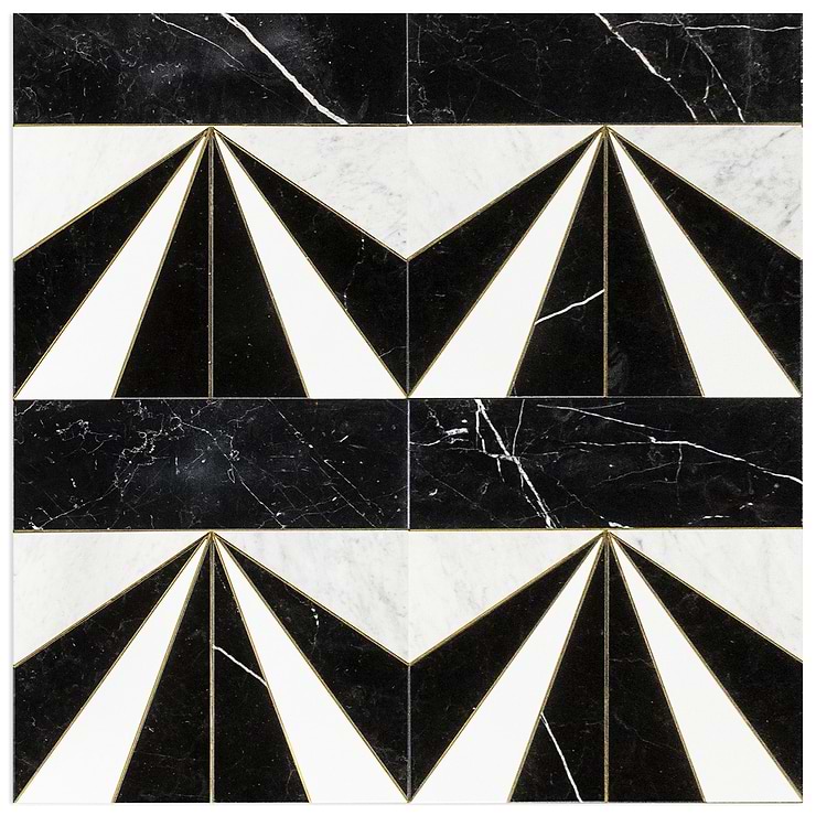 Art Deco Starburst by Vanessa Deleon 24x24 Mosaic Tile