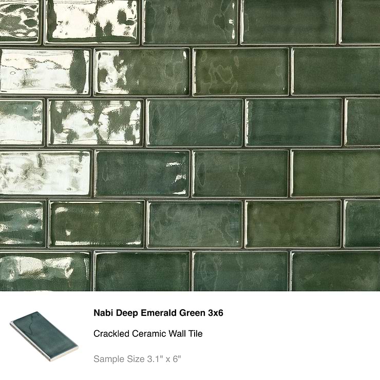 Top Selling Green Porcelain and Ceramic Subway Tiles Sample Bundle (5)