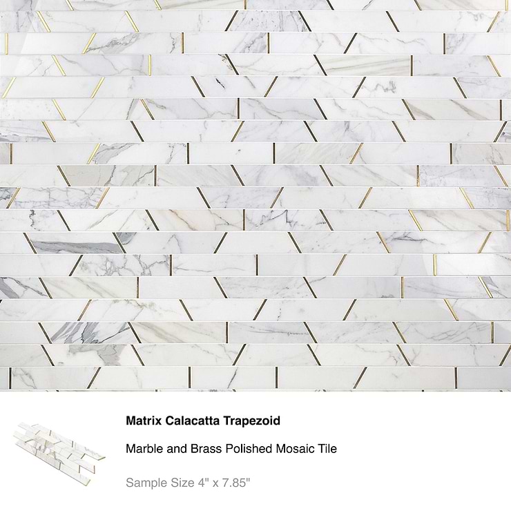 Top Selling Marble and Brass Mosaic Tiles Sample Bundle (5)