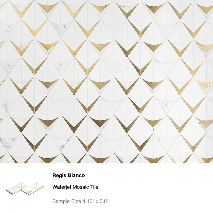 Top Selling Marble and Brass Mosaic Tiles Sample Bundle (5)