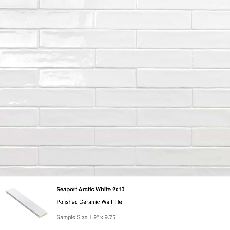 Top Selling White Ceramic Subway Tiles Sample Bundle (5)