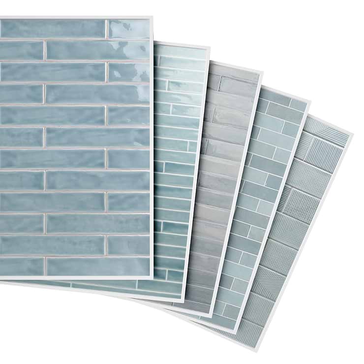 Sample Bundle 5 Best Selling Blue Subway Tiles Sample Bundle; in Blue Ceramic, Porcelain; for Backsplash, Kitchen Wall, Wall Tile, Bathroom Wall, Shower Wall