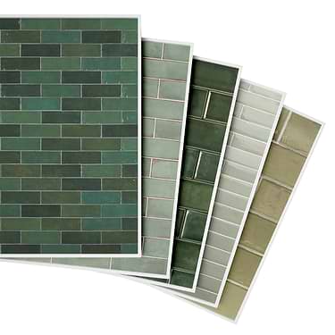 Sample Bundle 5 Best Selling Green Subway Tiles Sample Bundle