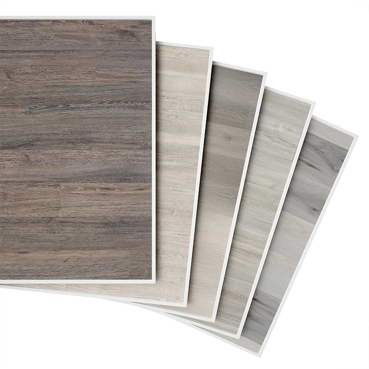 Sample Bundle 5 Best Selling Cool Gray Vinyl Flooring Tiles Sample Bundle; in Gray, Brown, White, Blue Luxury Vinyl; for Floor Tile, Kitchen Floor, Bathroom Floor, Commercial Floor