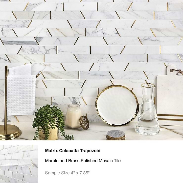 Top Selling Marble and Brass Mosaic Tiles Sample Bundle (5)